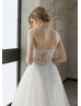 Beaded Ivory Lace Sparkly Tulle Wedding Dress